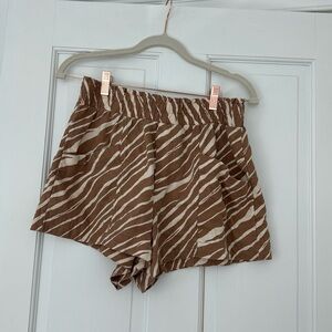A new day zebra print linen shorts size small